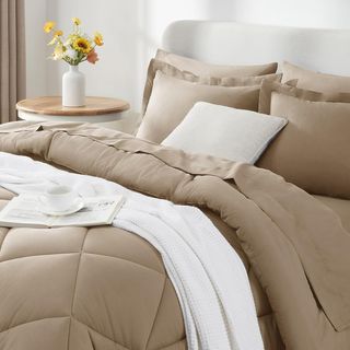 5 piezas de cama 150 tamaño Queen, color beige