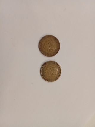 2 Monedas de  1 peseta Franco 