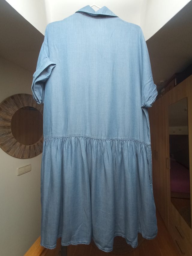 Vestido camisero vaquero de verano MANGO