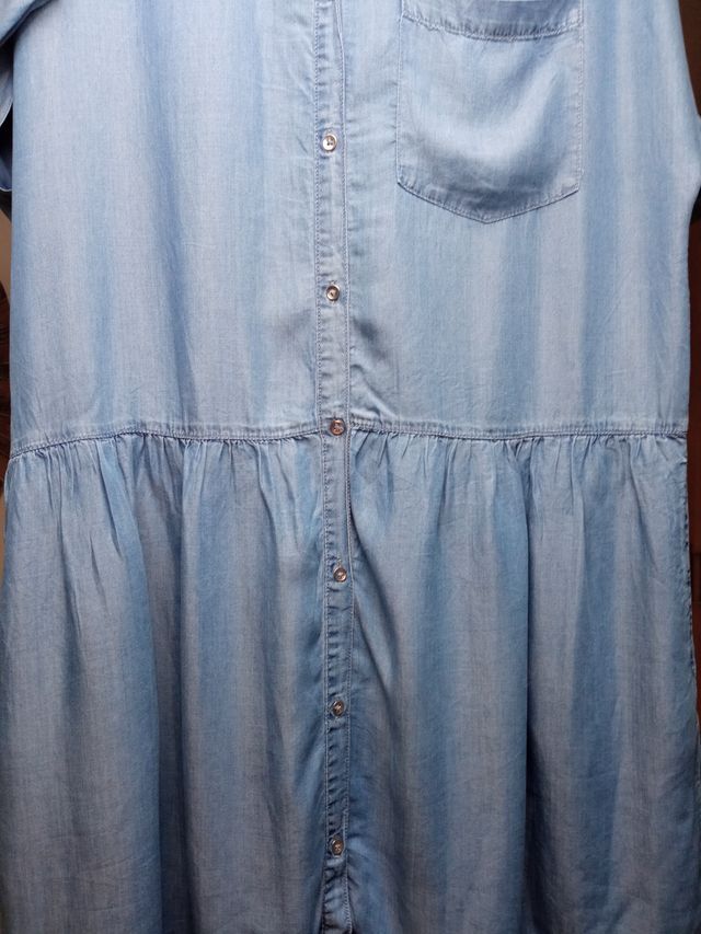 Vestido camisero vaquero de verano MANGO