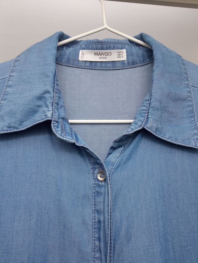 Vestido camisero vaquero de verano MANGO