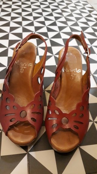 Zapatos tacón verano piel