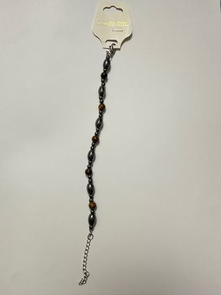 Bracciale in pietra e acciaio. Unisex