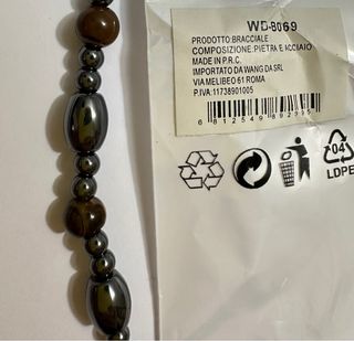 Bracciale in pietra e acciaio. Unisex