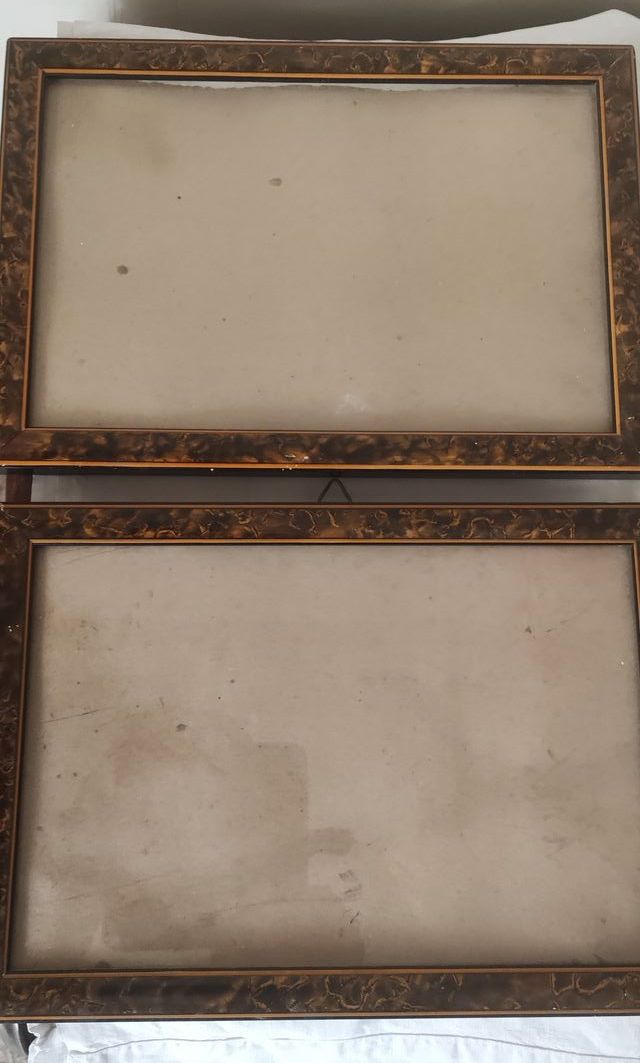 Lotto di 6 cornici in radica di legno anni 30 - 40