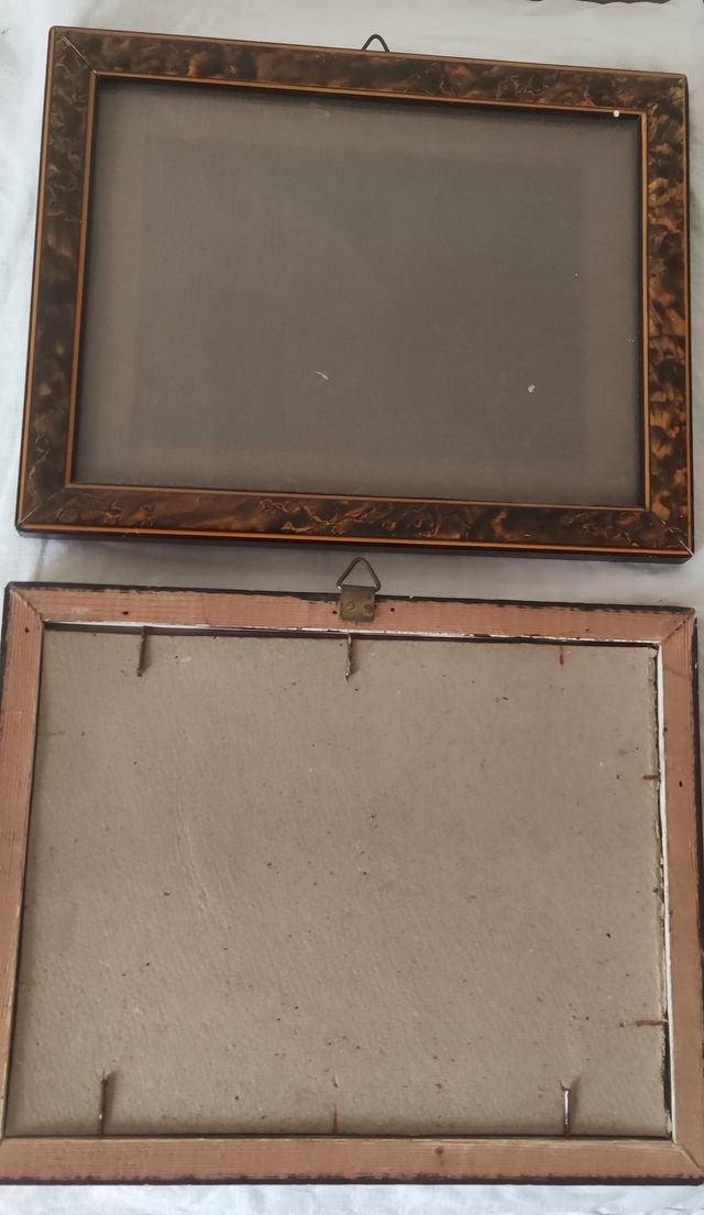 Lotto di 6 cornici in radica di legno anni 30 - 40