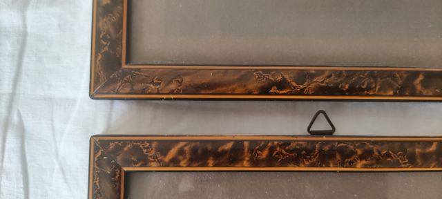 Lotto di 6 cornici in radica di legno anni 30 - 40