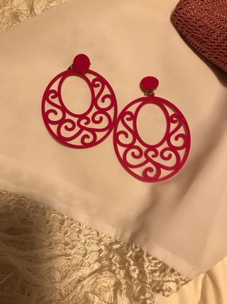 Pendientes de flamenca rosas