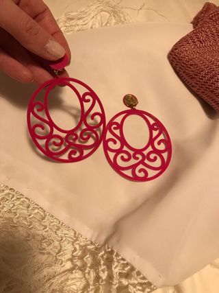 Pendientes de flamenca rosas