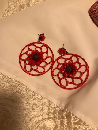 Pendientes flamenca rojos