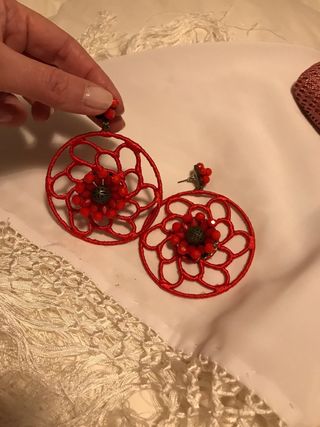 Pendientes flamenca rojos