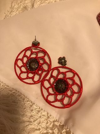 Pendientes flamenca rojos