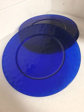 Sottopiatti vetro blu