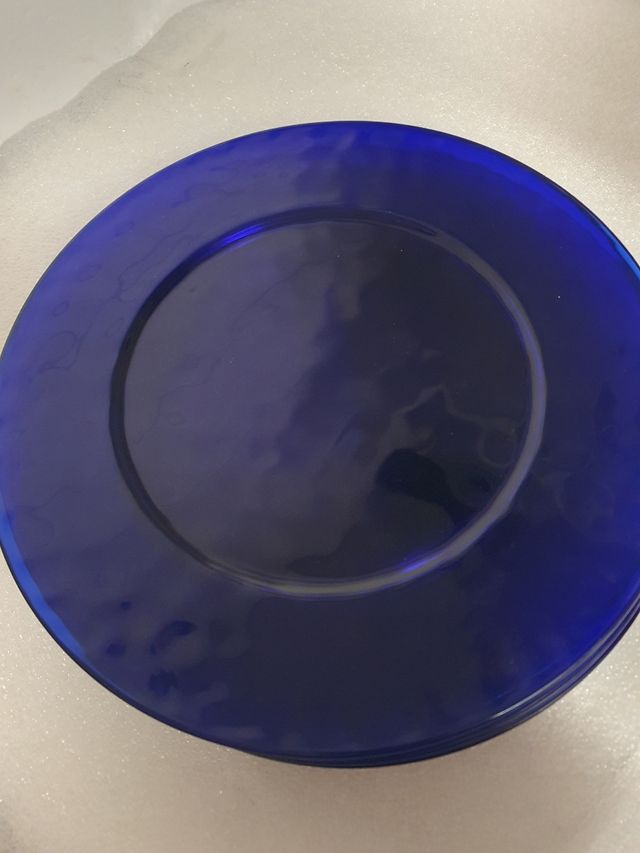 Sottopiatti vetro blu
