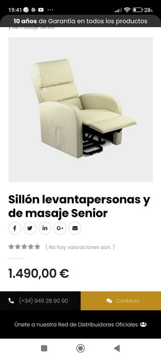 Sillón masaje levanta personas vida 10