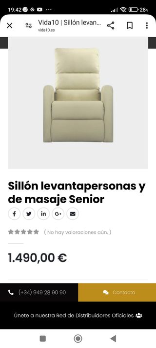 Sillón masaje levanta personas vida 10