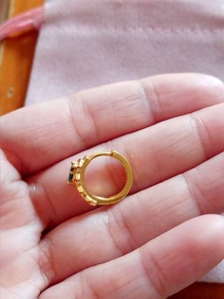 Pendientes aro panal abeja dorado plata 