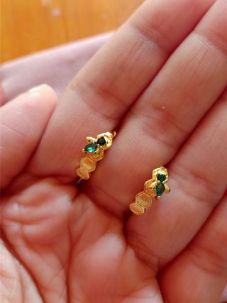 Pendientes aro panal abeja dorado plata 