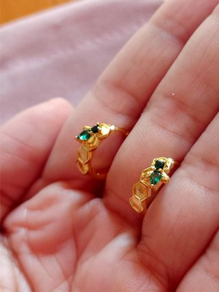 Pendientes aro panal abeja dorado plata 
