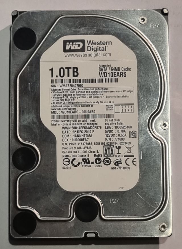 Disco Duro WD-Western Digital 1TB Interno 3,5"