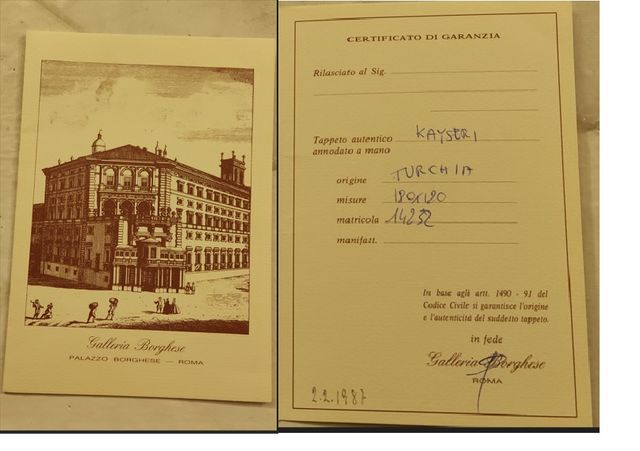 Tappeto Turco a mano Kayseri anni 80 con garanzia