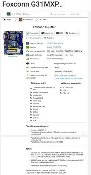 Ordenador Pentium Dual Core 3Ghz + 4GB RAM