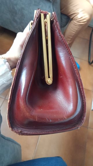 Bolso Piel Cocodrilo Vintage con asa rota, Único 