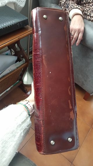 Bolso Piel Cocodrilo Vintage con asa rota, Único 