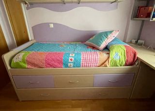 Cama nido  haya y morado