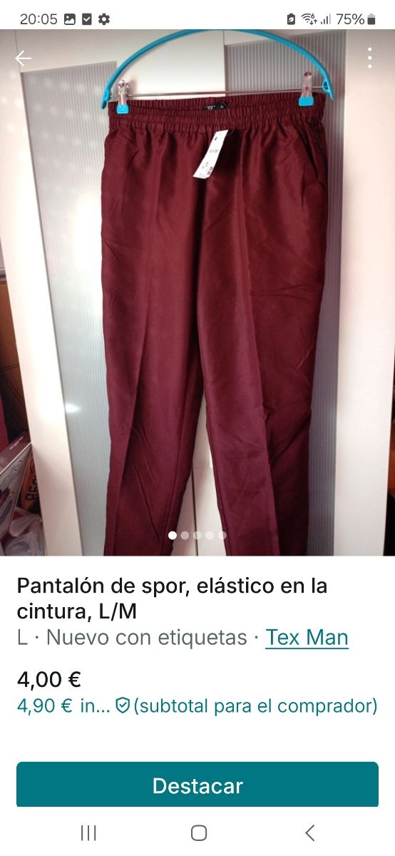 Pantalón de sport talla m, nuevo