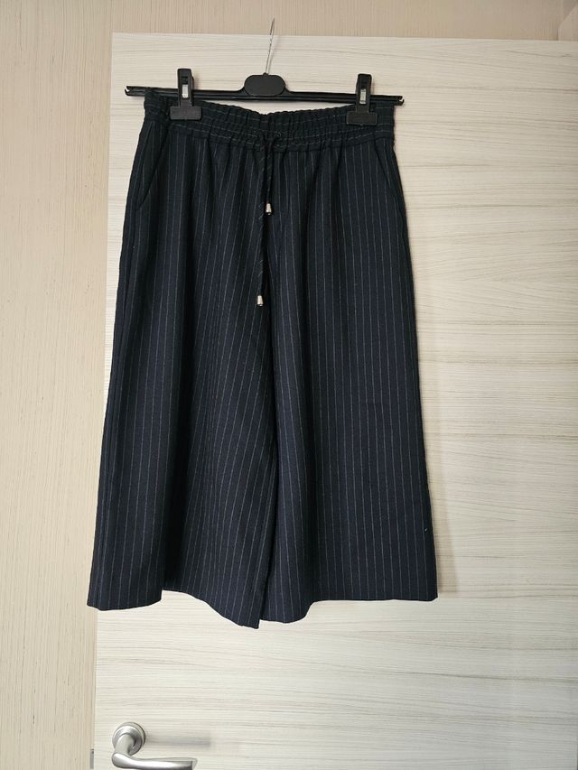 Pantalone largo ONLY blu gessato XS