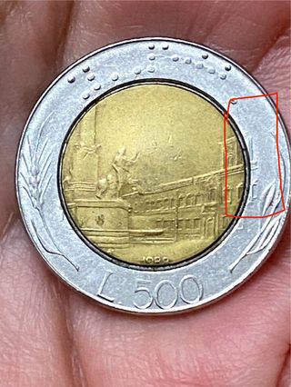 500 lire italiane 1988 errore di conio: data e