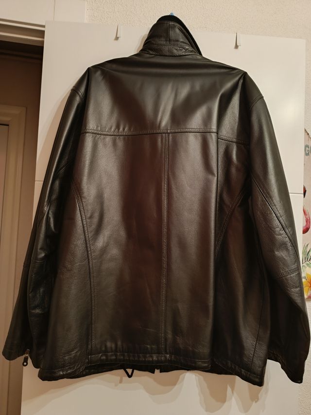 Chaquetón de cuero de hombre