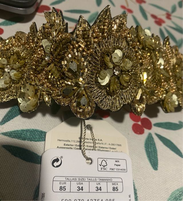 Cinturón elástico dorado Sfera T85
