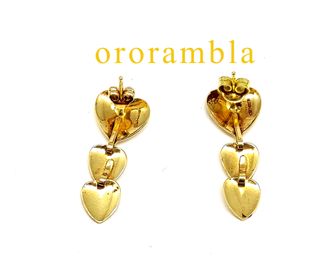 Pendientes corazones oro 18K