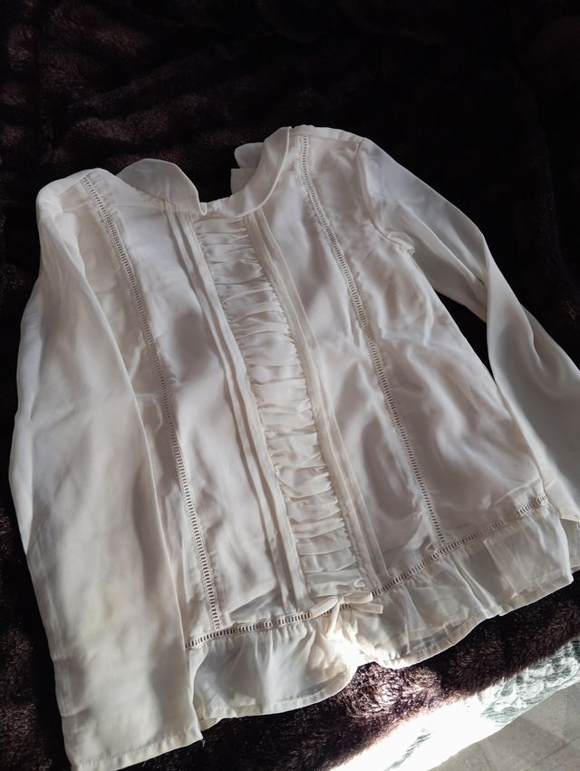 Blusa vestir niña 7-8 años Mayoral beige. Perfecta