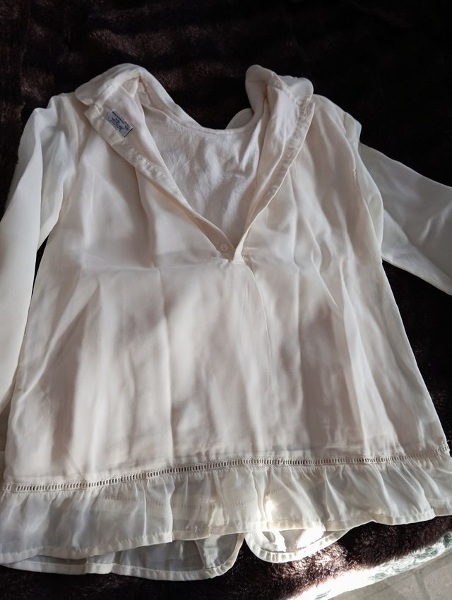 Blusa vestir niña 7-8 años Mayoral beige. Perfecta