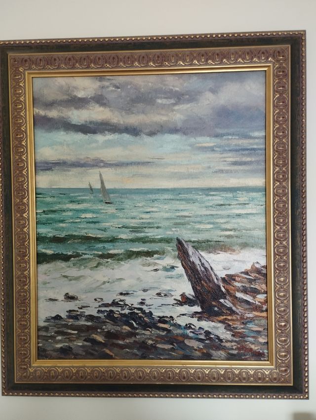 Cuadro oleo pintura de J. Solano