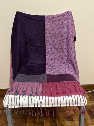 Bufanda tonos rosas y morados