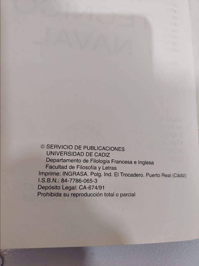 Inglés Técnico Naval -Universidad Cádiz