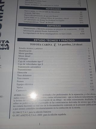 TOYOTA CARINA 1.6 2.0D TURBO MANUAL DE TALLER