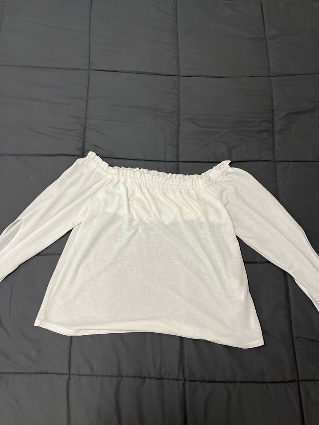 Blusa Blanca Cuello Barca