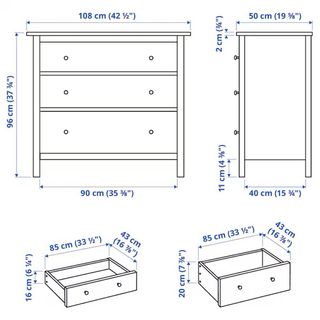 Cassettiera Hemnes rossa