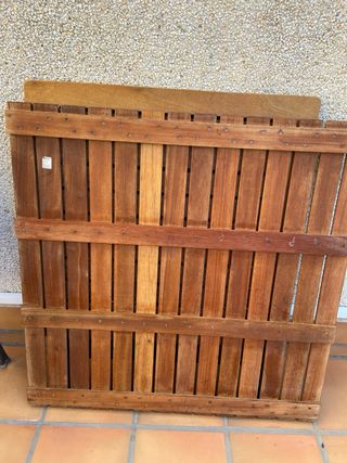 3 baldosas madera wengue para jadin.