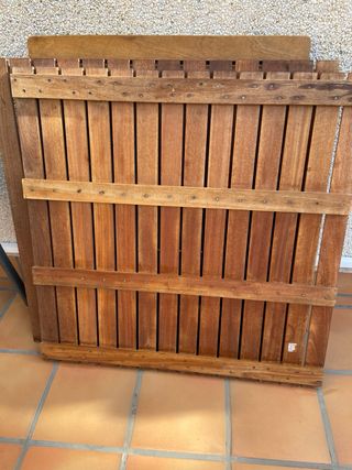 3 baldosas madera wengue para jadin.