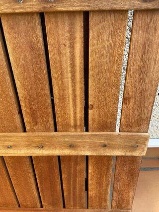 3 baldosas madera wengue para jadin.