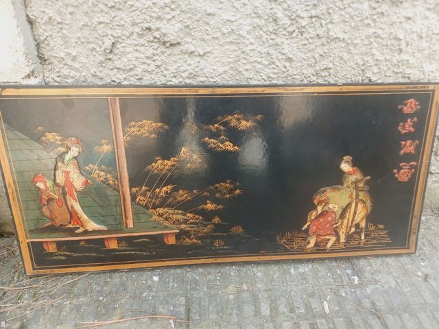 Antiguos cuadros de madera chinos pintados 