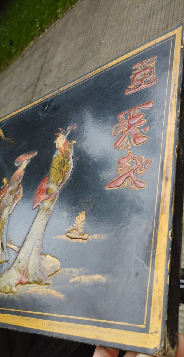 Antiguos cuadros de madera chinos pintados 