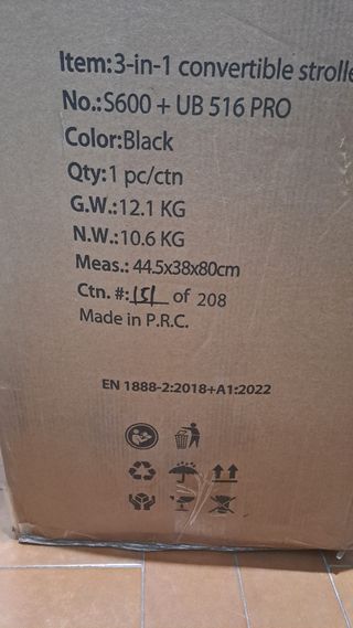 Carrito de bebe 3 en 1 a estrenar