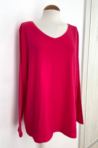 Camiseta Fucsia Cuello V  3XL4XL 4648